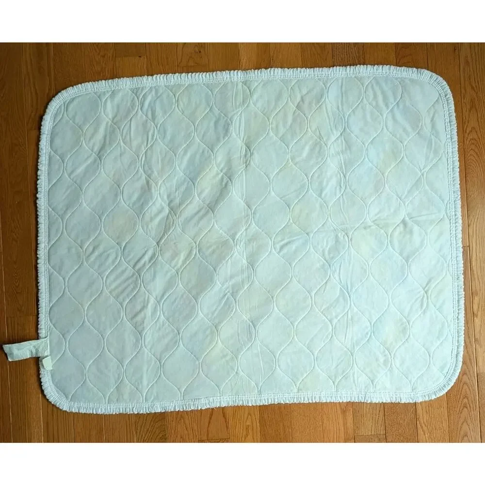 Vintage 80s 90s Sears Roebuck Baby Blanket ABC 123 Puppy Striped Floral Quilted